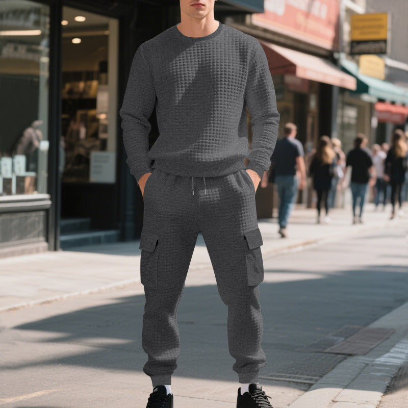 Herren lässiges Sweatshirt und Cargohose Set Drune