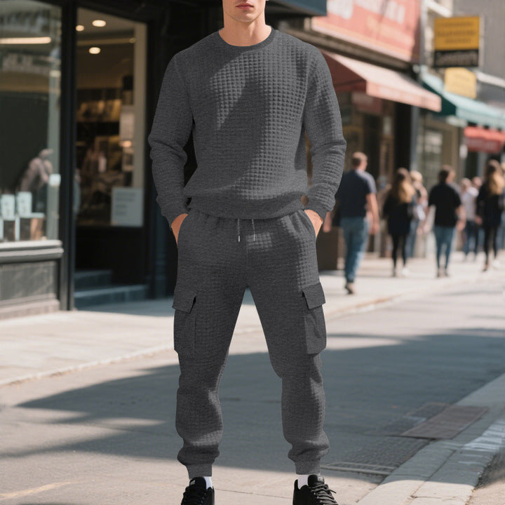 Herren lässiges Sweatshirt und Cargohose Set Drune
