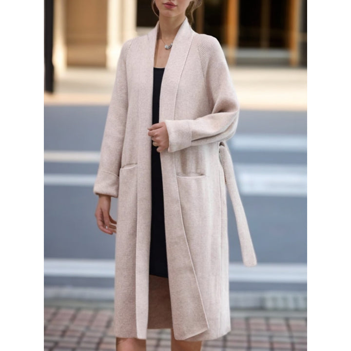 Damen Langer Strickmantel mit geöffnetem Schnitt und praktischen Taschen Drune