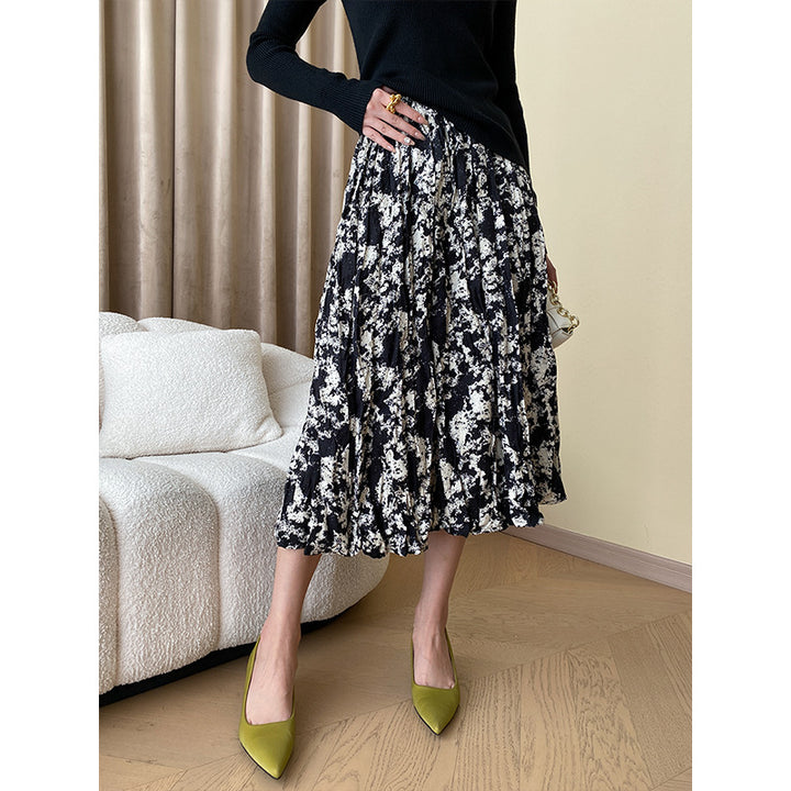 Damen Eleganter Midirock mit floralem Print und luftiger Silhouette Drune