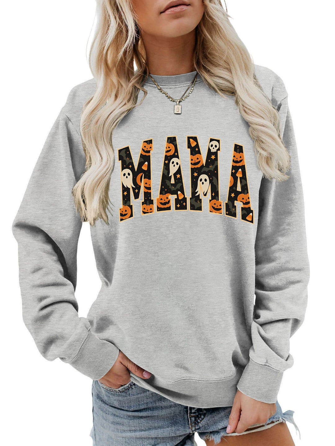 Damen Sweatshirt mit lustigem Halloween-Design und komfortablem Schnitt Drune