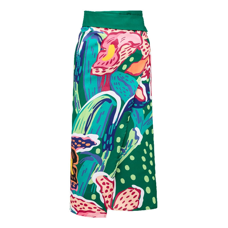 Damen Bikiniset mit farbenfrohem Maxirock und schicker Brustpartie Drune