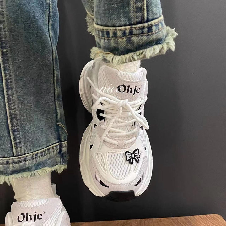 Damen Sneakers mit verspieltem Schleifendetail und atmungsaktiver Mesh-Oberfläche Drune