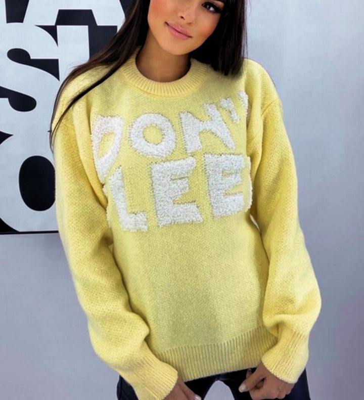 Damen Kuscheliger Statement-Pullover mit Motiv Drune