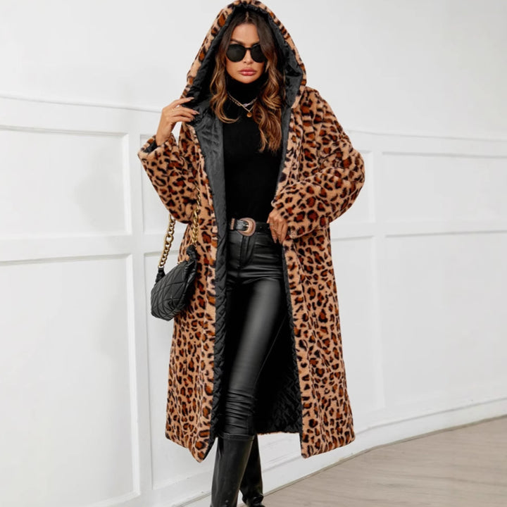Damen Felljacke im Leopardenmuster Drune