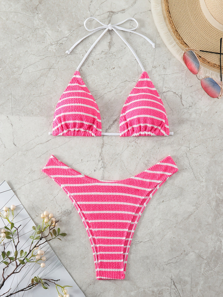 Damen Triangel-Bikini mit raffinierten Streifen Drune