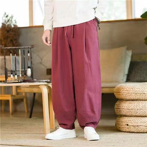 Unisex nan moderner Oversize Harem-Jogger mit tiefem Schritt, Tunnelzug und seitlichen Eingrifftaschen Drune