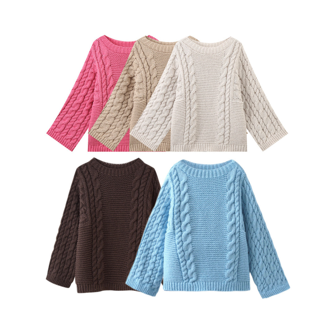 Damen Strickpullover mit Kabelmuster und weitem Schnitt Drune
