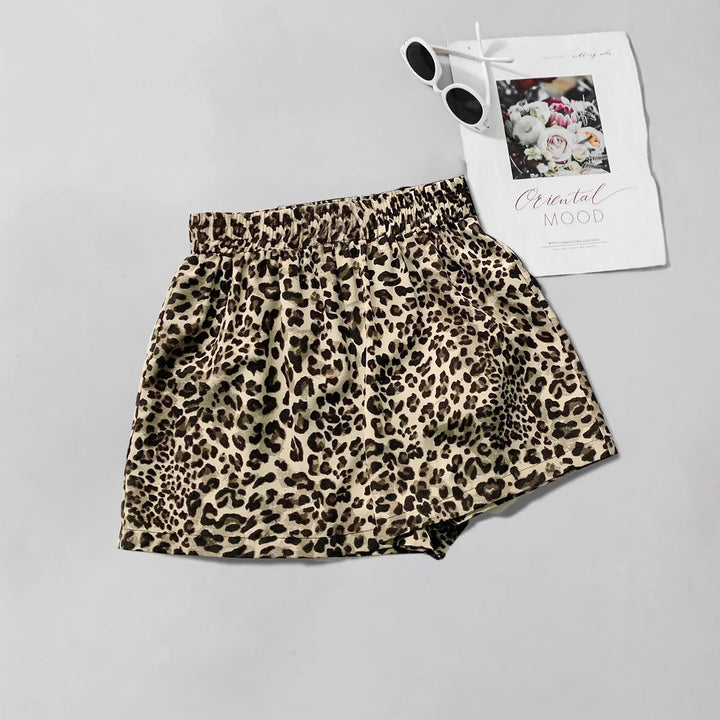 Damen Lockere Leoprint-Strandshorts Drune