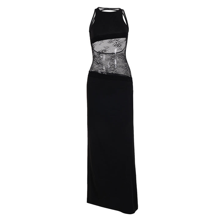 Damen Maxikleid mit romantischem Spitzenrücken Drune
