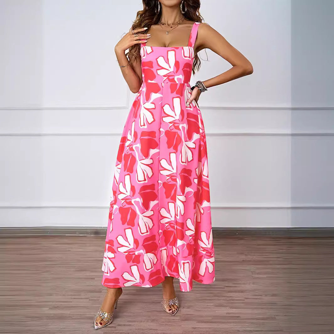 Damen Maxikleid mit modernem Blumendesign und schmeichelnder Silhouette Drune