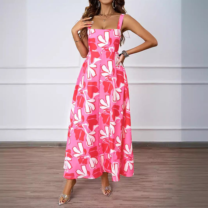 Damen Maxikleid mit modernem Blumendesign und schmeichelnder Silhouette Drune
