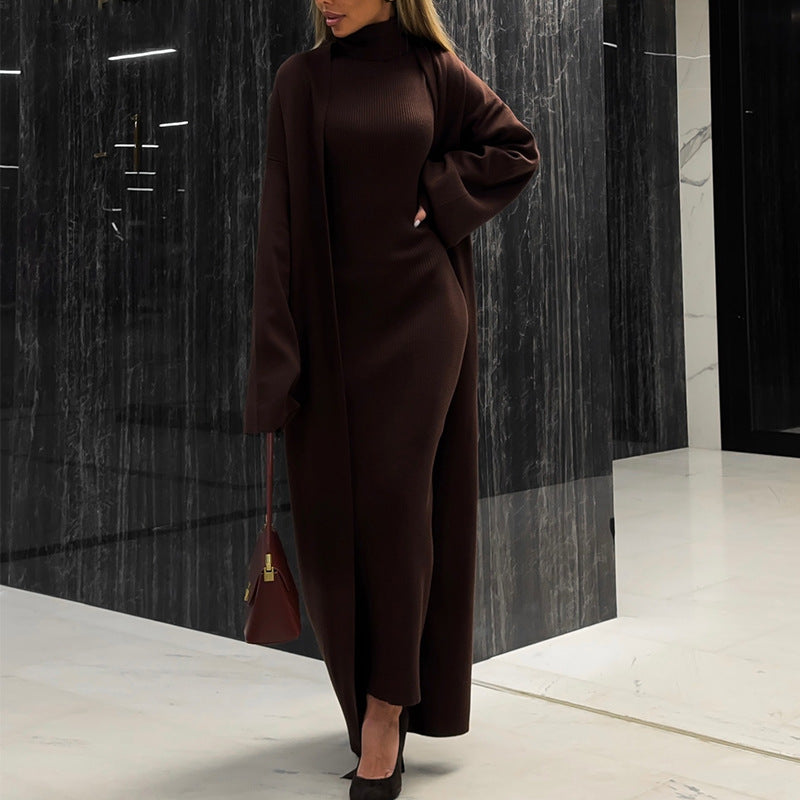 Damen Strick Kleid mit Longcardigan Drune