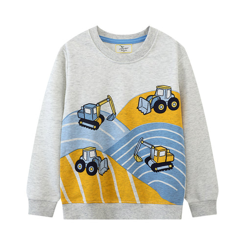 Jungen Sweatshirt mit aufregendem Baustellenfahrzeug-Motiv Drune