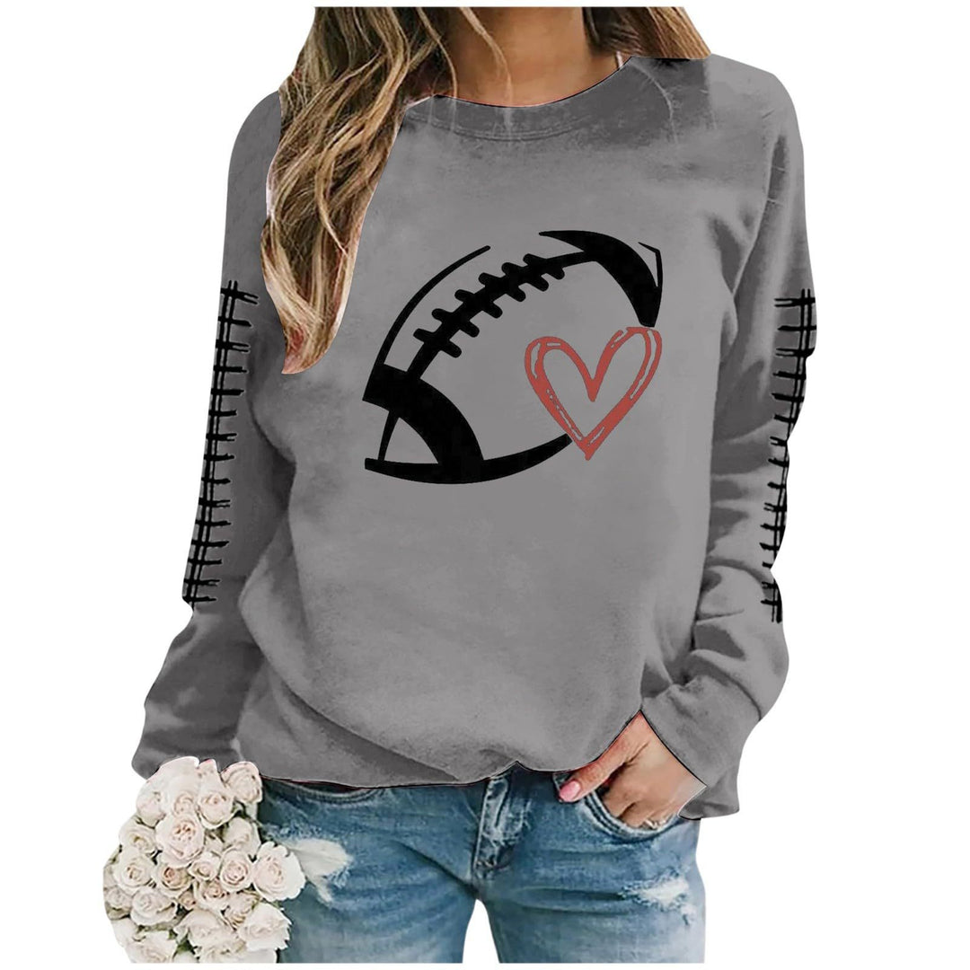 Damen Sweatshirt mit sportlichem Fußball-Motiv und lässigem Schnitt Drune