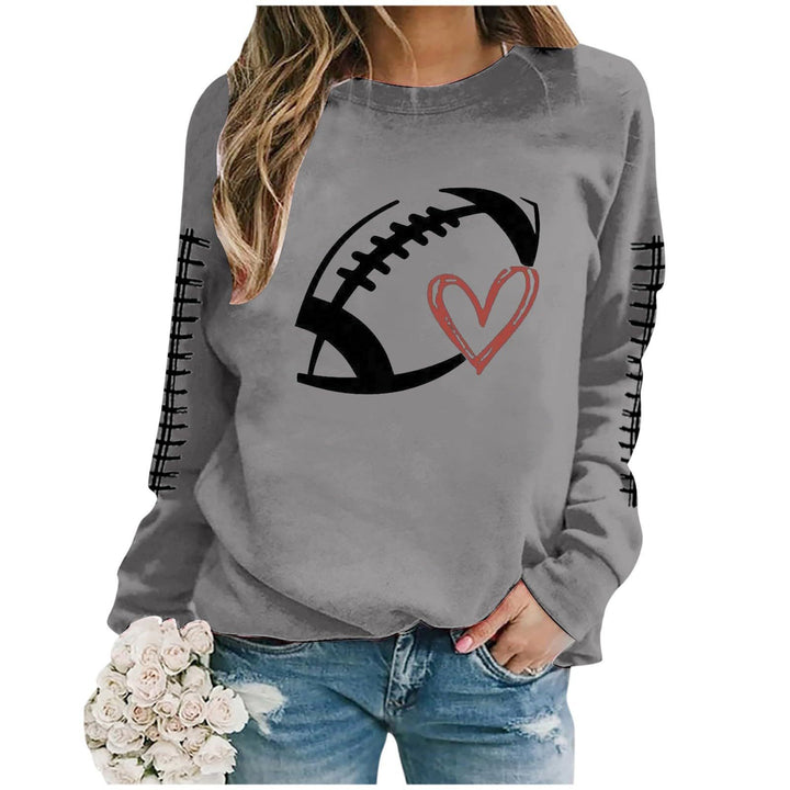 Damen Sweatshirt mit sportlichem Fußball-Motiv und lässigem Schnitt Drune