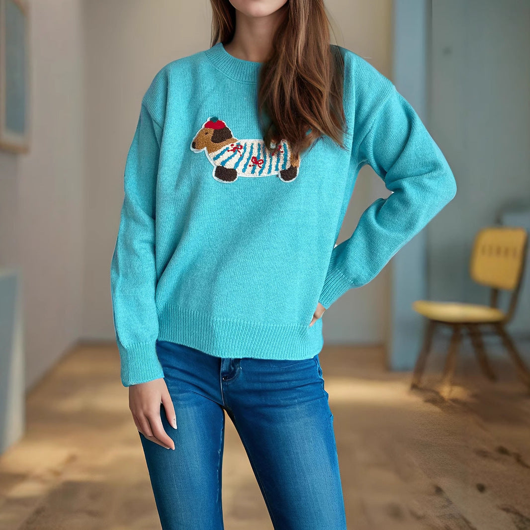 Damen Pullover mit niedlichem Tiermotiv und hochwertiger Strickqualität Drune
