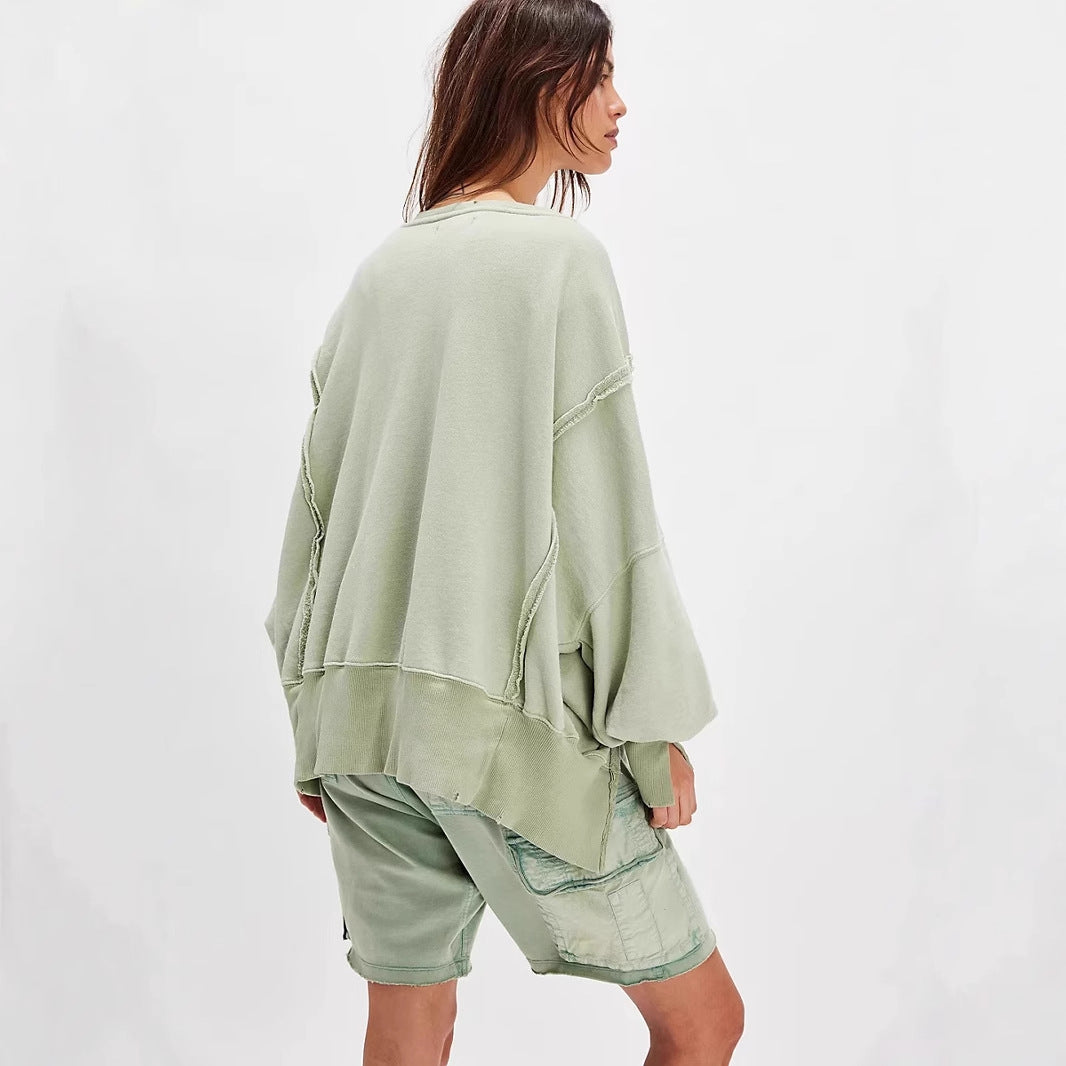 Damen lässiger Oversized Sweatshirt Drune