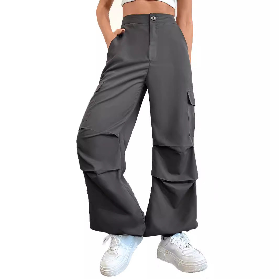 Damen Cargo-Hose mit hohem Bund und seitlichen Taschen Drune