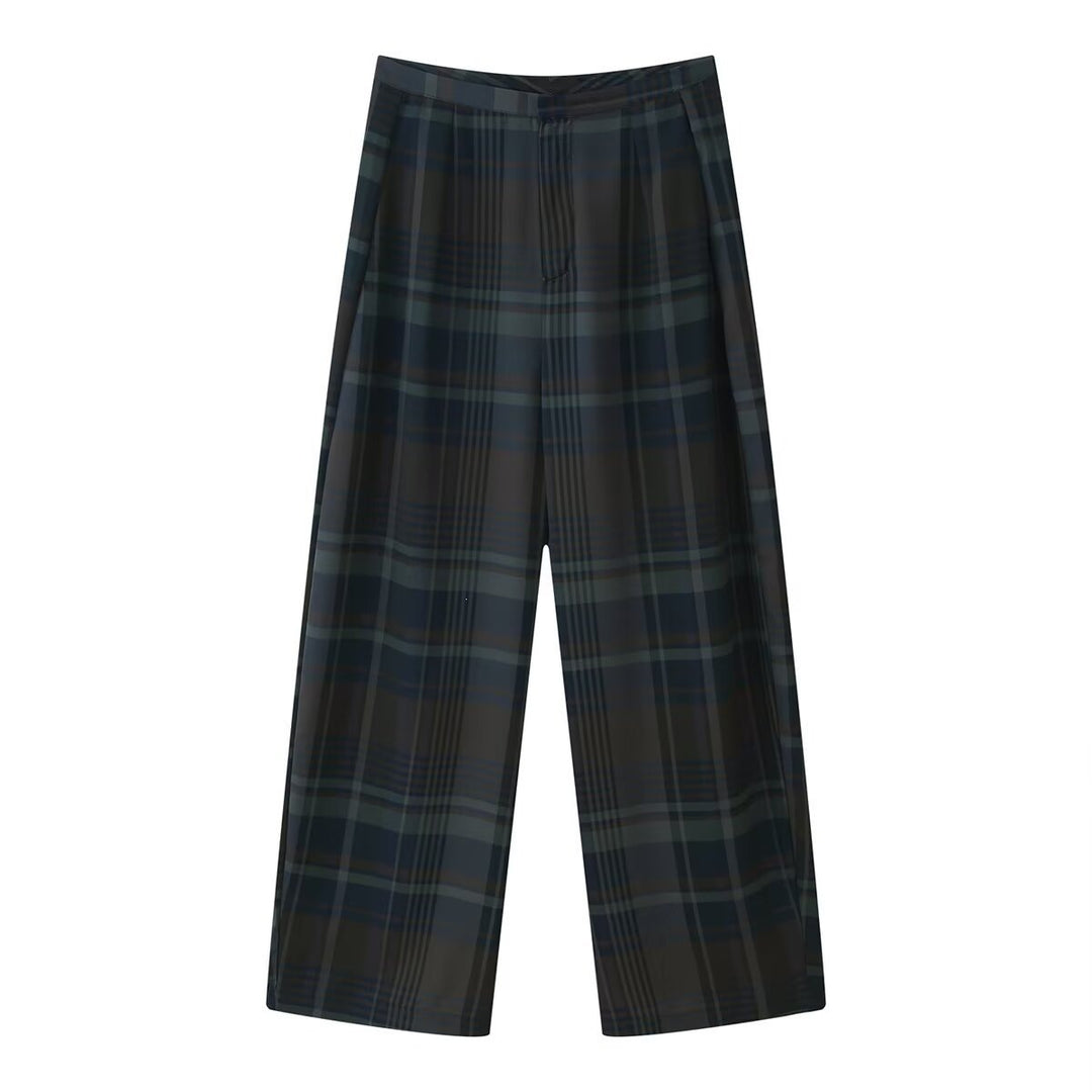 Damen Karottenhose mit modernem Karomuster und entspanntem Schnitt Drune
