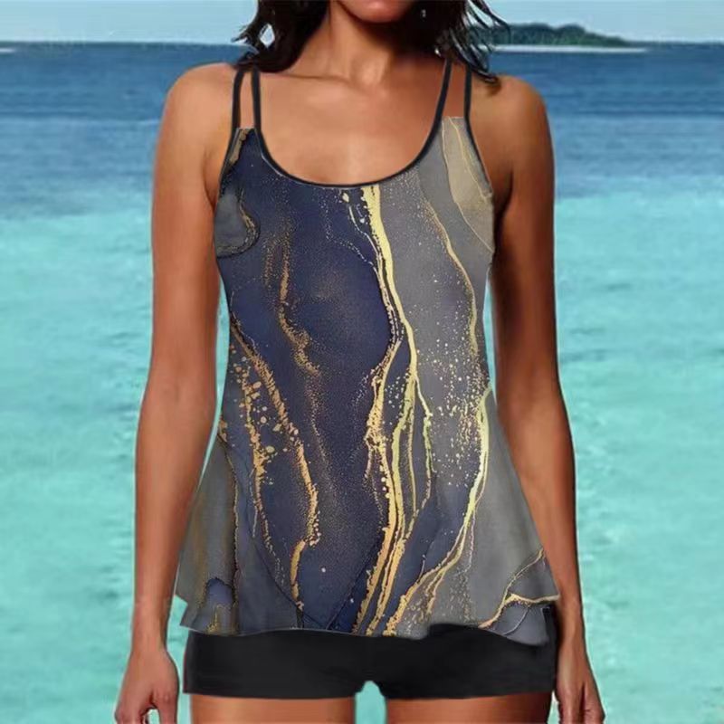 Damen Tankini-Oberteil mit floralem Design und Rückenriegel Drune