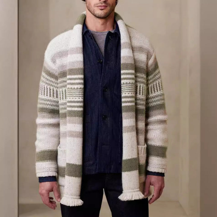Herren Strickjacke mit modernem Muster und praktischen Taschen Drune