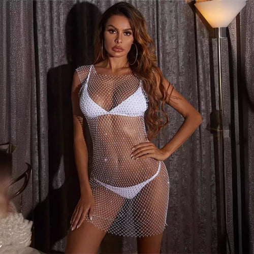 Damen sexy Netzkleid Drune