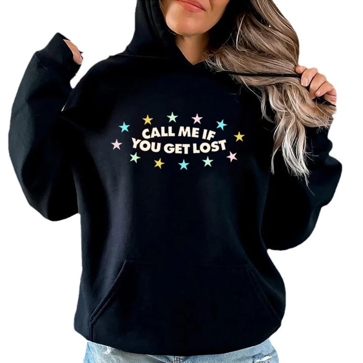 Damen Kapuzenpullover mit kreativem Aufdruck und lässiger Passform Drune