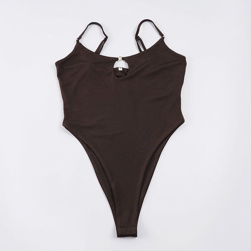 Damen Badeanzug mit elegantem Ausschnitt und verstellbaren Trägern Drune