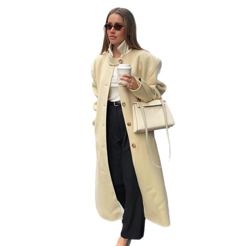 Damen elegante Wollmantel Drune