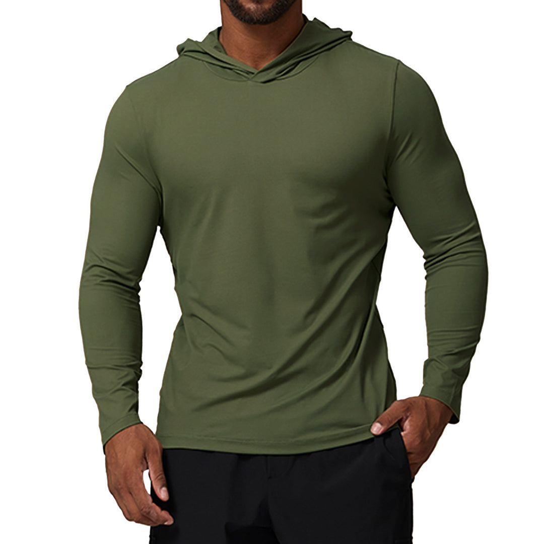 Herren Longsleeve mit Kapuze und feuchtigkeitstransportierender Technologie Drune
