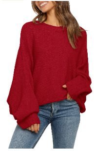 Damen lässiger Strickpullover mit weitem Schnitt und exquisitem Rippenmuster Drune