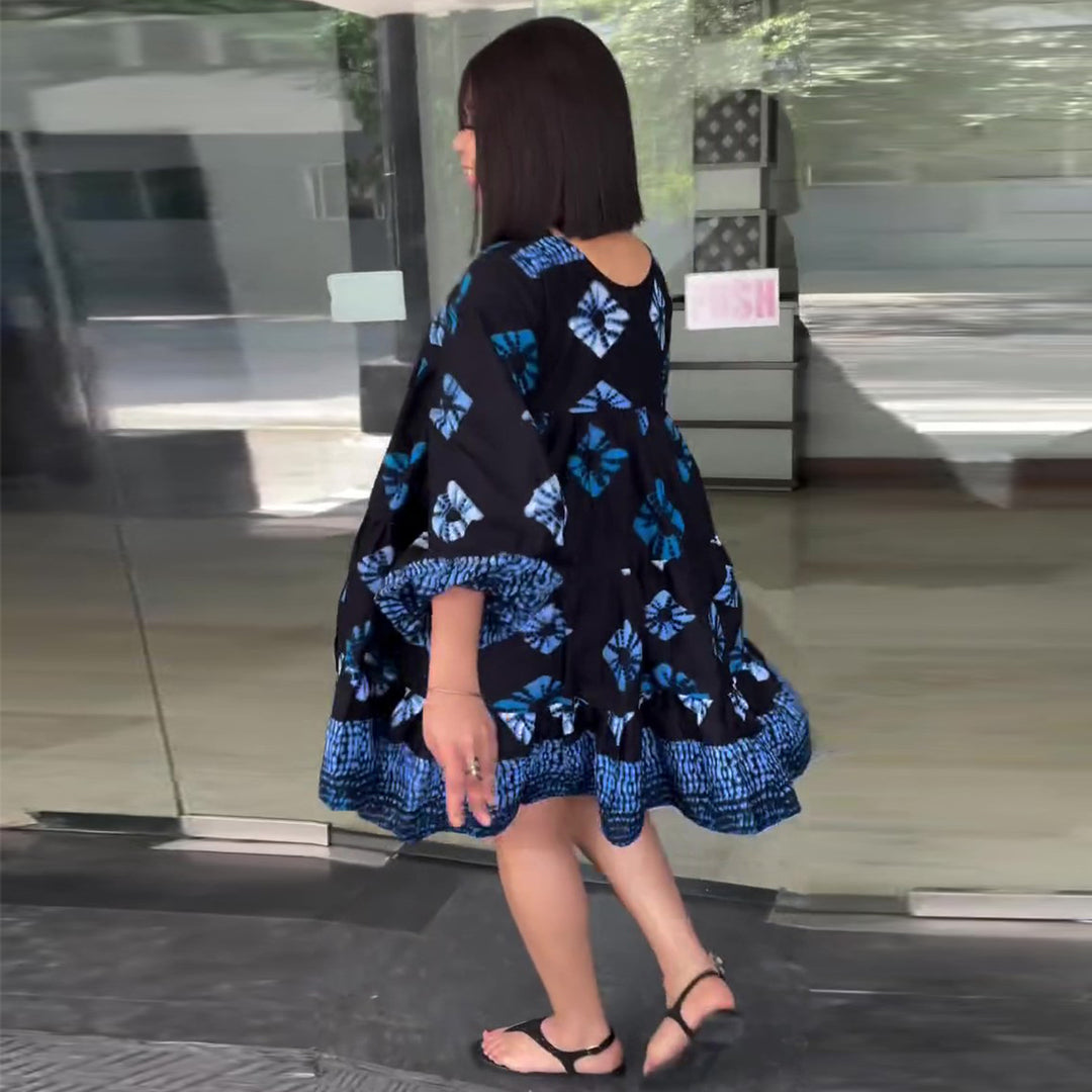 Damen Freizeitkleid mit lässigem Schnitt und voluminösen Ärmeln Drune