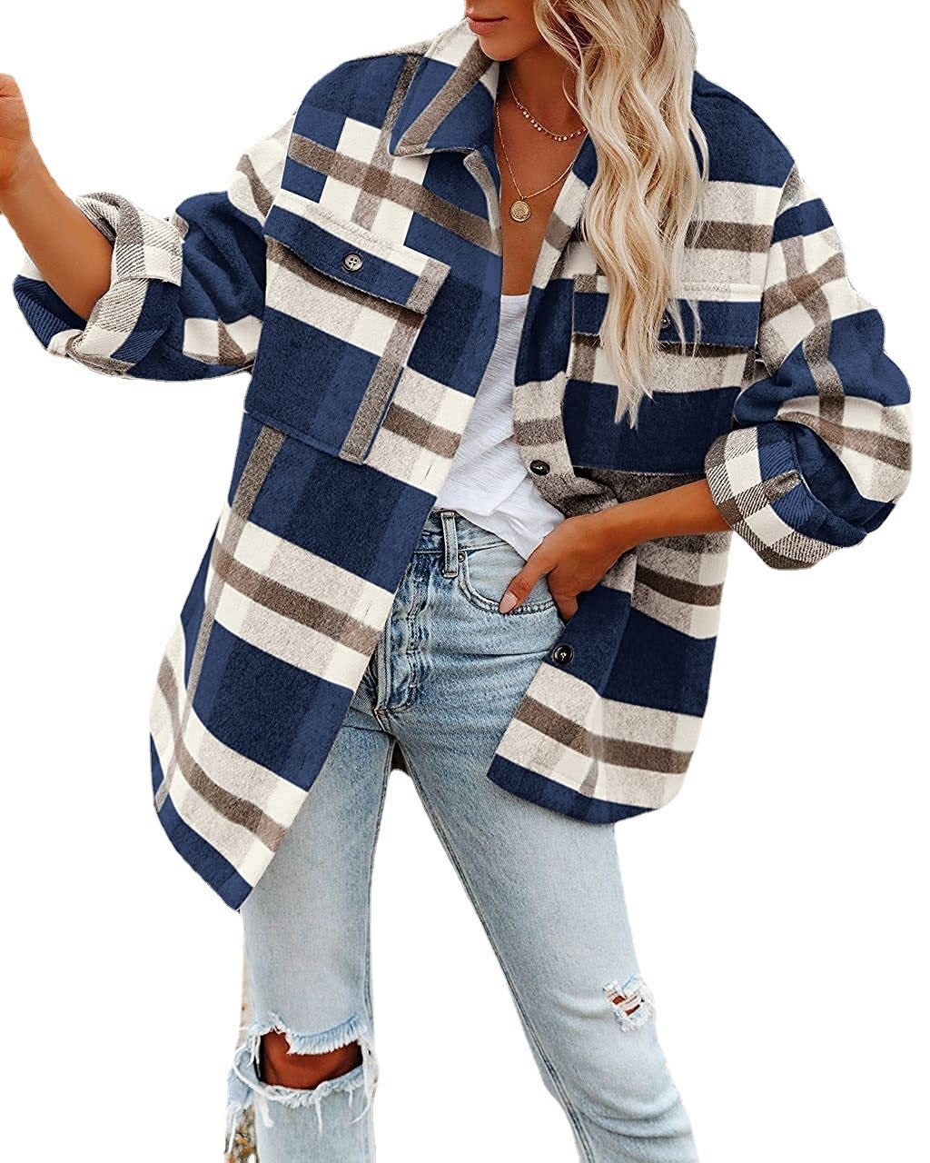 Damen Flanelljacke mit Karomuster Drune