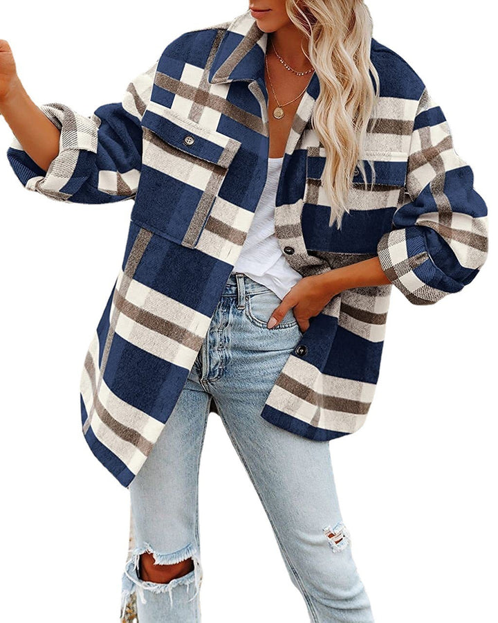Damen Flanelljacke mit Karomuster Drune