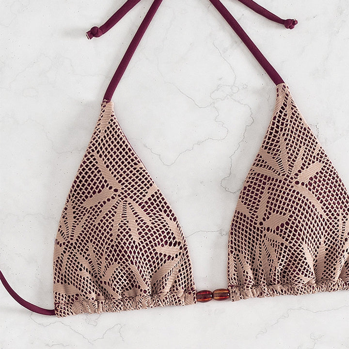 Damen Triangel-Bikini mit stilvollem Häkel-Design Drune