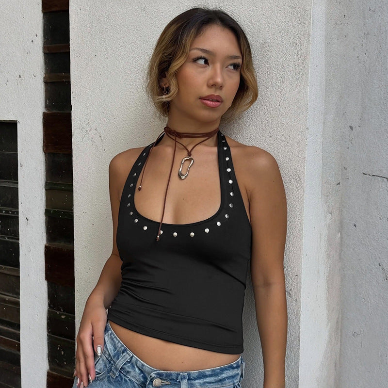 Damen Designer Trägertop mit funkelnden Details Drune