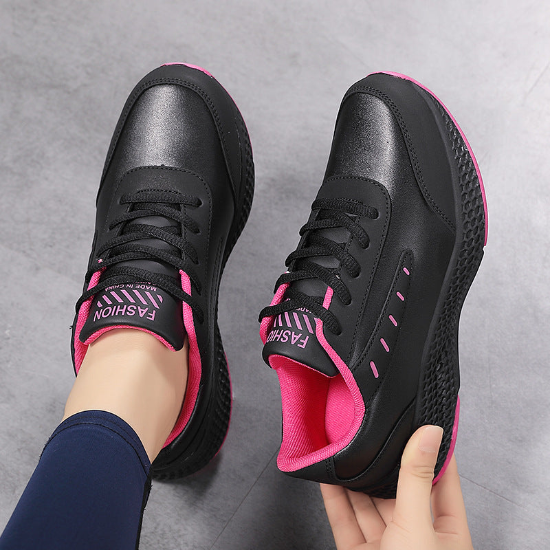 Damen nan elegante Plateau-Sneaker aus Kunstleder mit wabenstrukturierter Dämpfungssohle und ergonomischem Komfortfußbett Drune