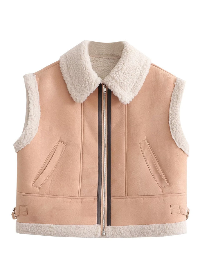 Damen modische Weste mit weichem Fleecefutter und modernem Design Drune