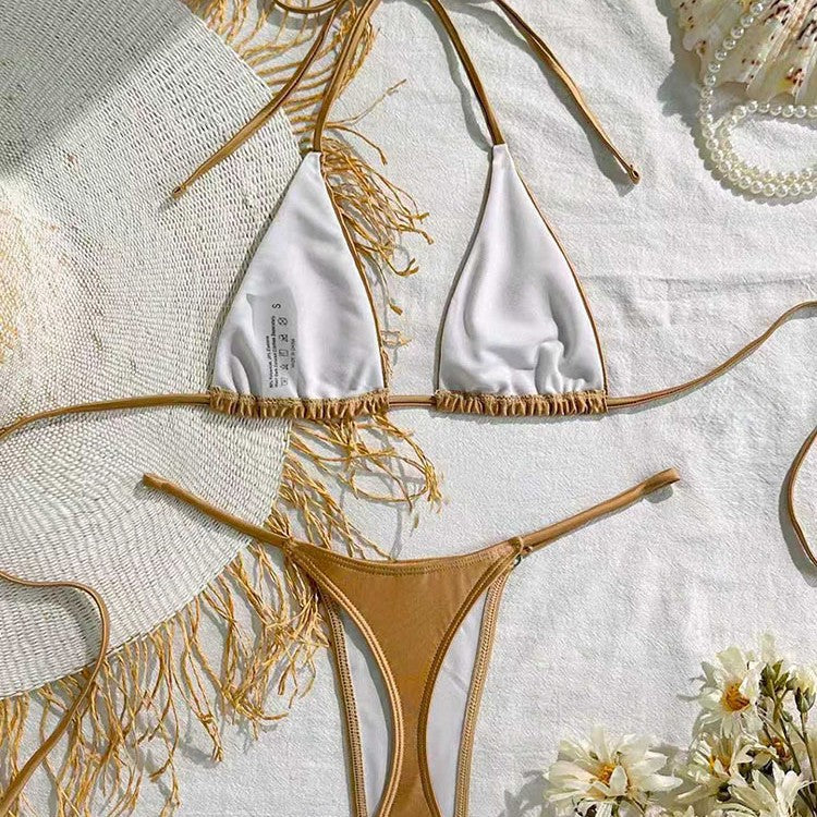 Damen Triangel-Bikini mit verstellbaren Trägersystem und raffinierten Rüschendetails Drune