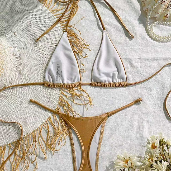 Damen Triangel-Bikini mit verstellbaren Trägersystem und raffinierten Rüschendetails Drune