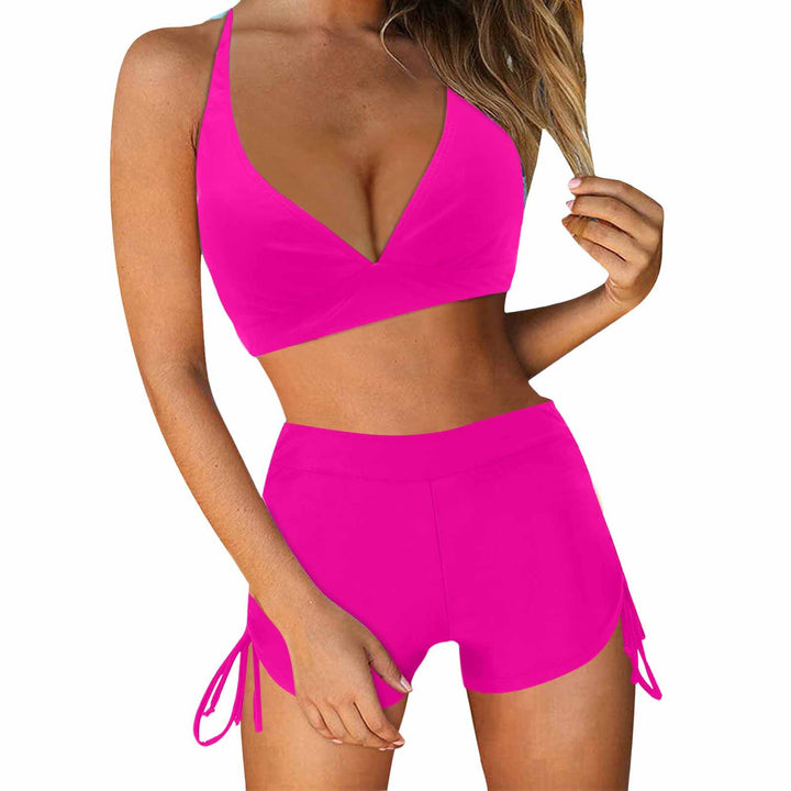 Damen Sportliches Bikini-Set mit modischem Hochbund und Seitenbindebändern Drune