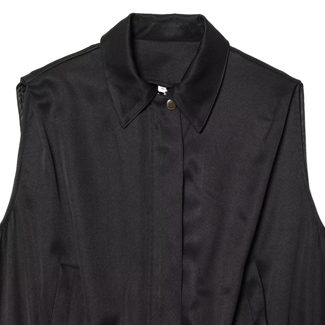 Damen ärmellose Utility-Weste mit seitlichen Taschen und elastischem Bund Drune