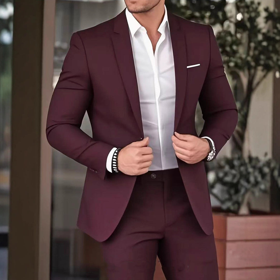 Herren nan schlanker Modern-Fit Anzug mit schmalem Revers und körpernaher Silhouette Drune