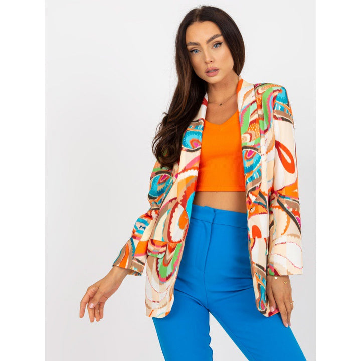 Damen Eleganter Blazer mit buntem Muster und modernen Akzenten Drune