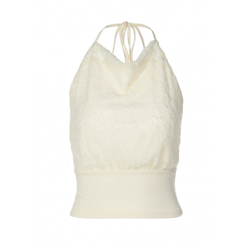 Damen Elegantes Spaghetti-Träger-Top mit floralem Jacquard-Muster und schmaler Passform Drune