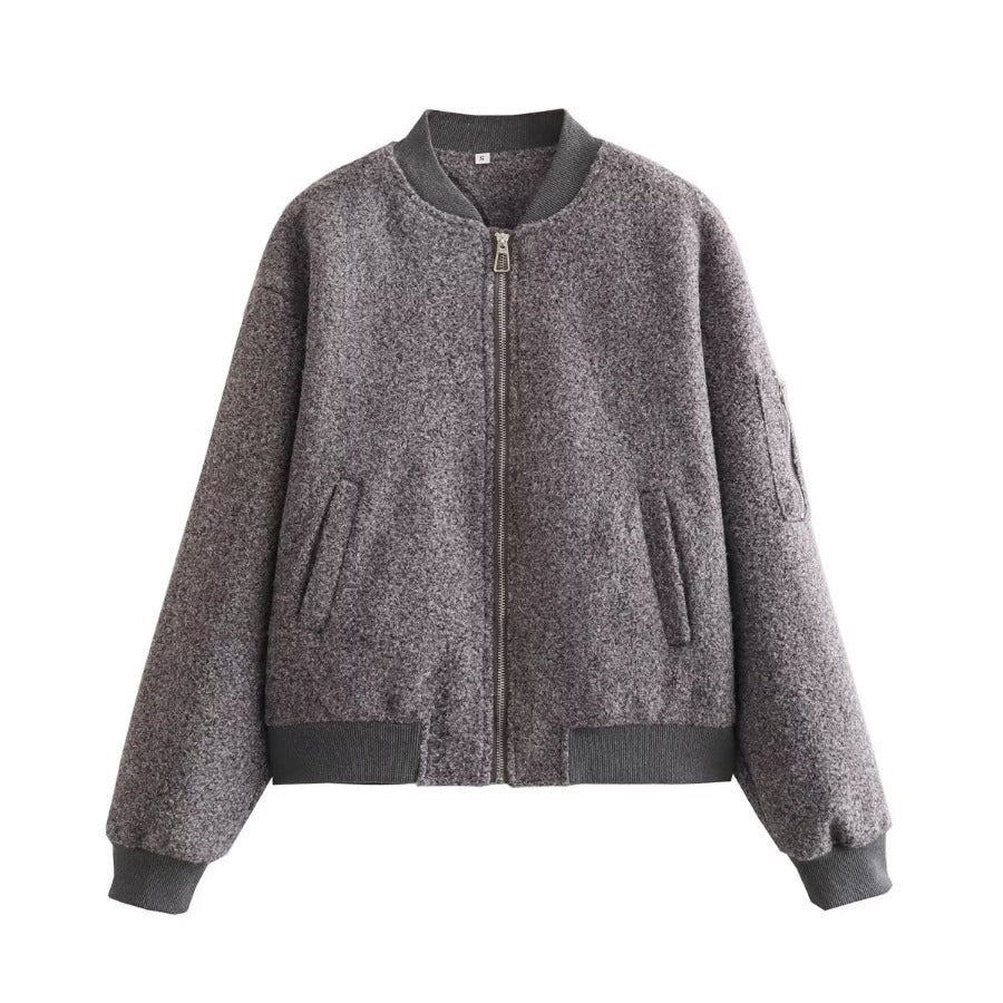 Damen stylische Bomberjacke aus hochwertigem Material mit elastischen Bündchen Drune