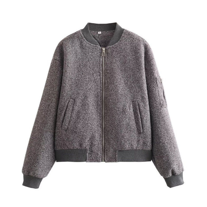 Damen stylische Bomberjacke aus hochwertigem Material mit elastischen Bündchen Drune