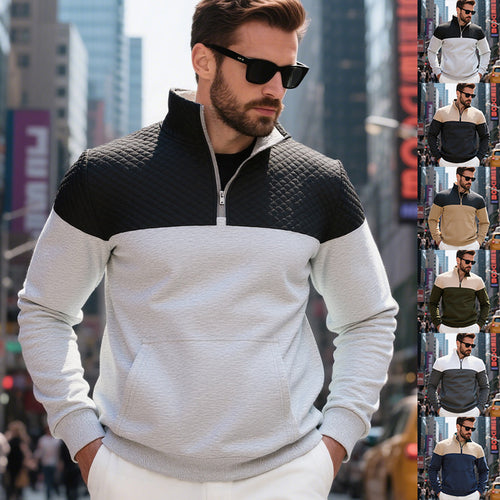 Herren Stepppullover mit halbem Reißverschluss und hochwertiger Verarbeitung Drune