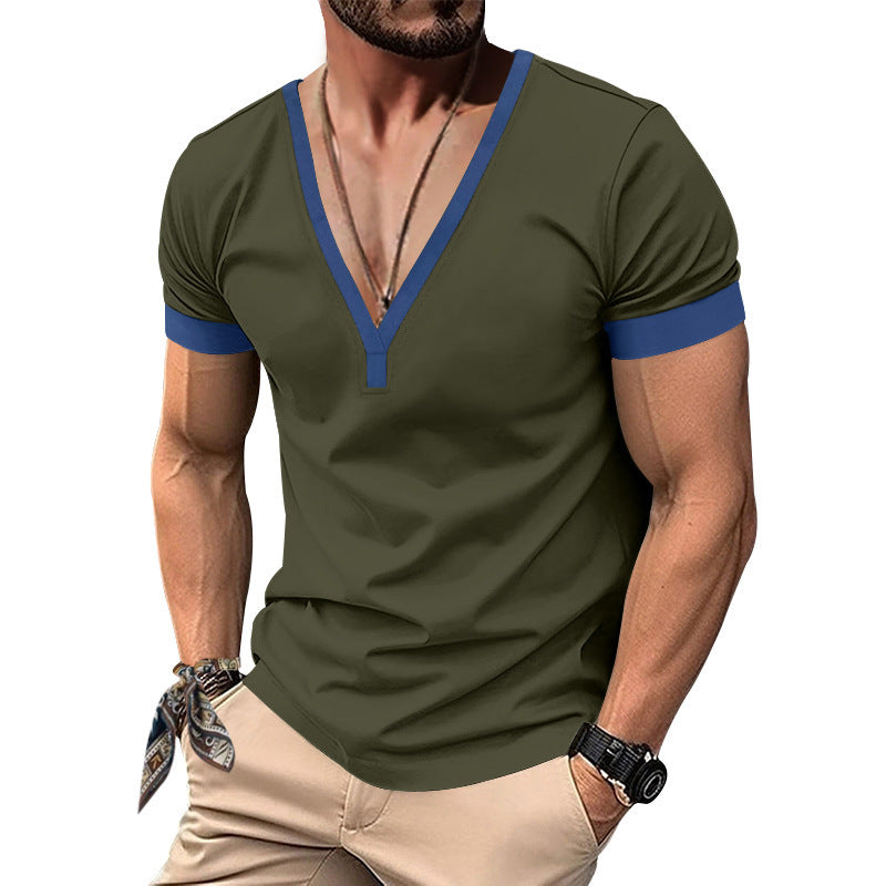 Herren modernes V-Ausschnitt T-Shirt Drune